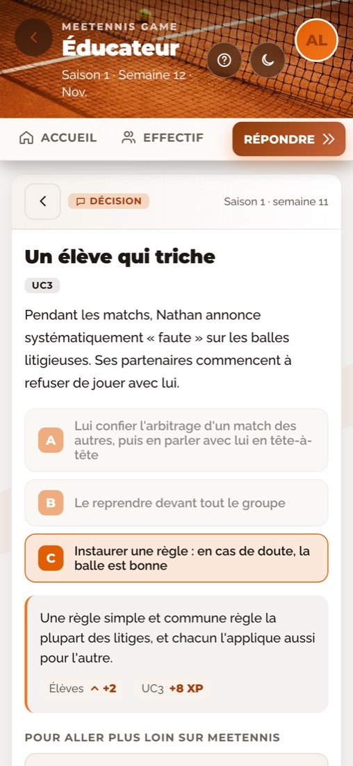 Message « Un élève qui triche » sur iPhone : trois choix possibles