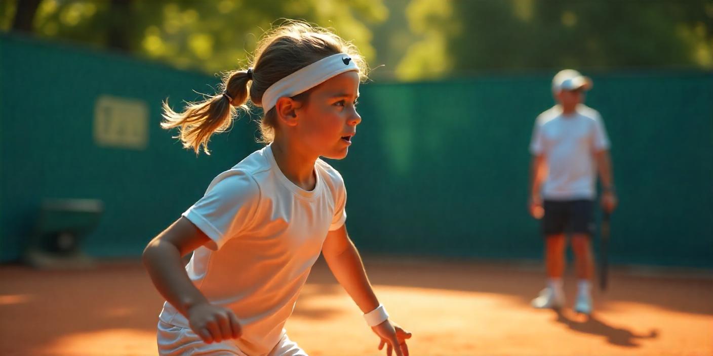 Young tennis player with coach